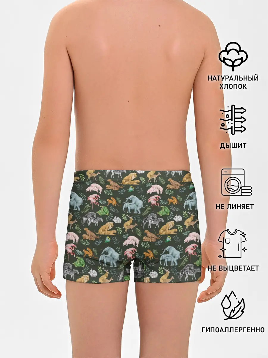 Трусы для мальчиков / Дикие Звери Паттерн