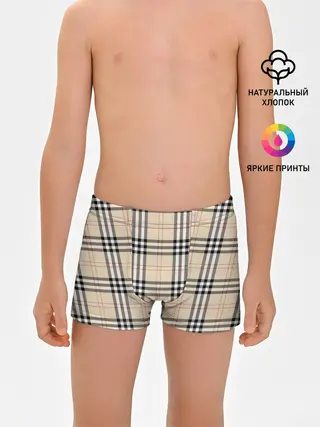 Трусы для мальчиков / клетчатый принт в стиле Burberry