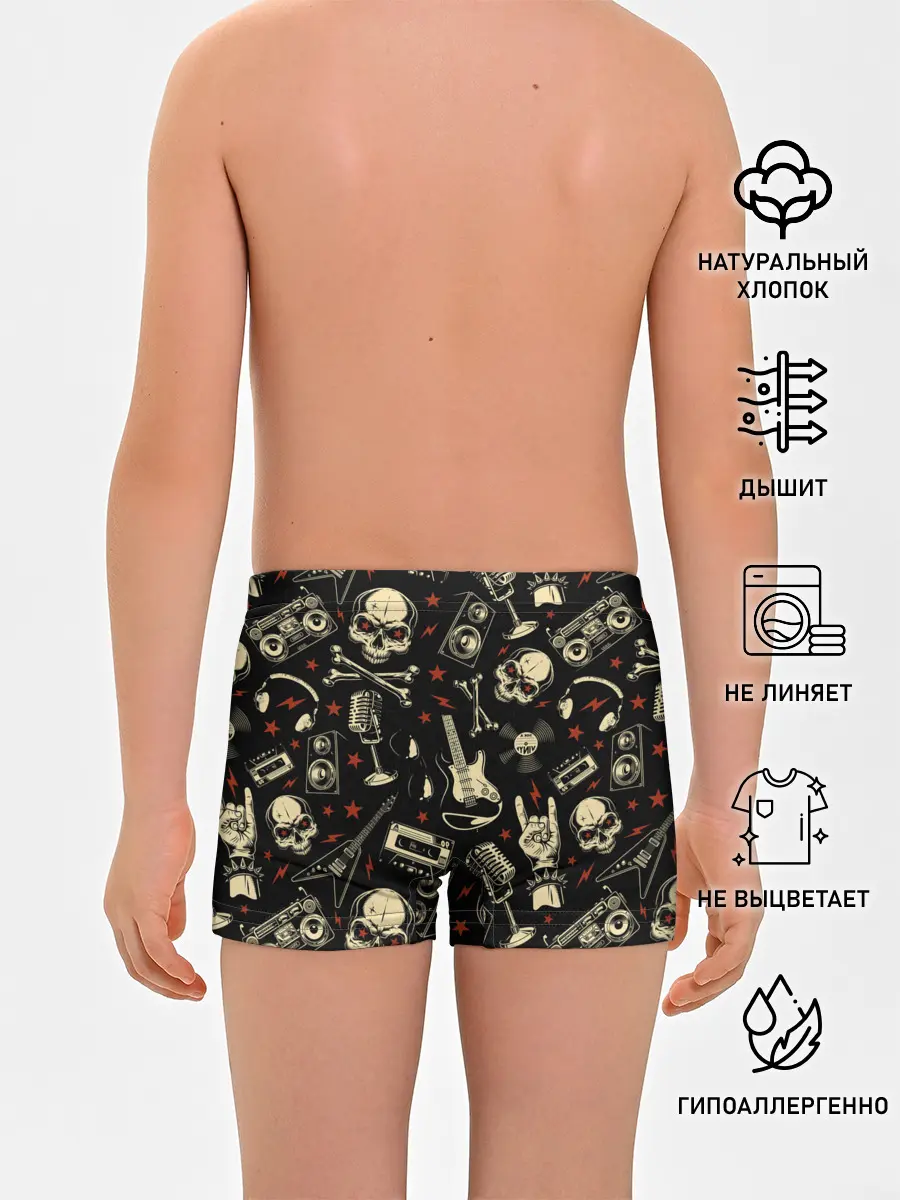 Трусы для мальчиков / Гранж с черепами