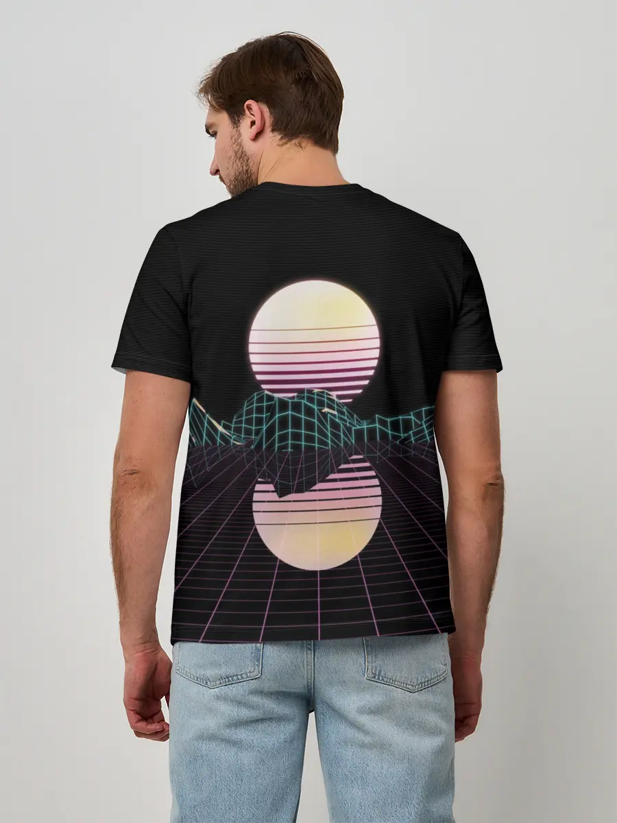 Мужская базовая футболка / Retro Wave