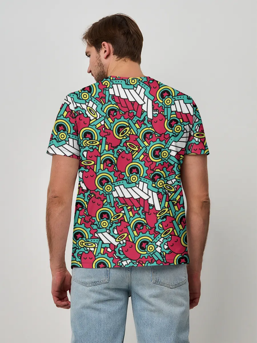 Мужская базовая футболка / РЭКИ КЯН ПАТТЕРН | SK8