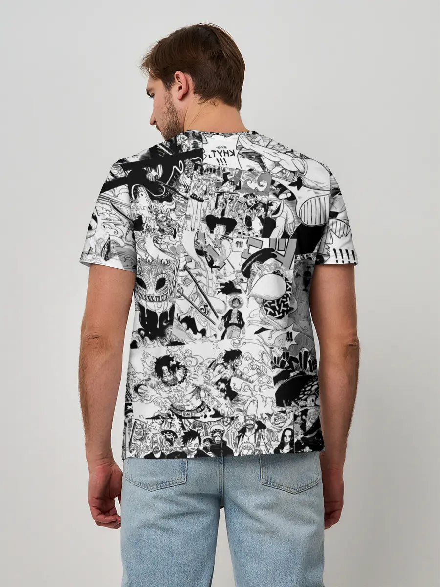 Мужская базовая футболка / One Piece Манга страницы