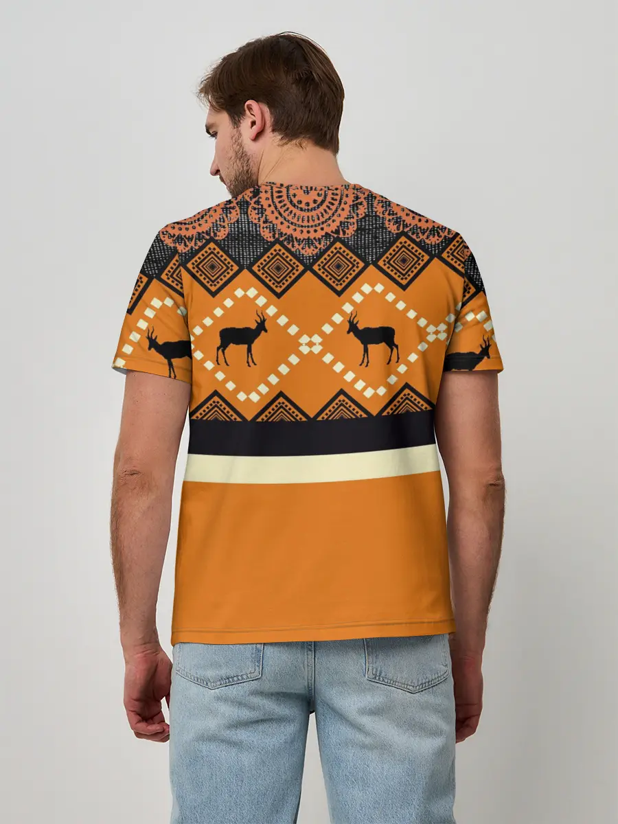 Мужская базовая футболка / Африканский Мотив