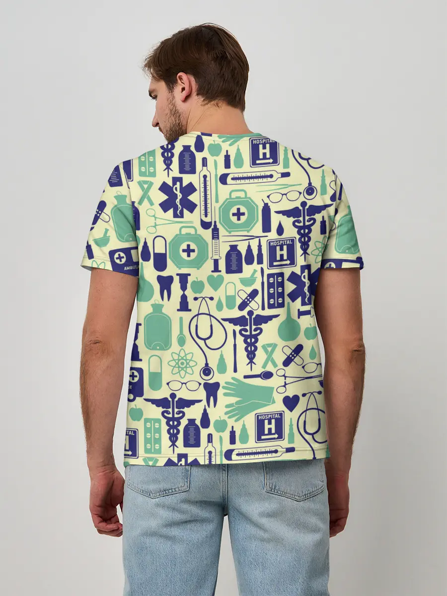 Мужская базовая футболка / Медицина | Паттерн