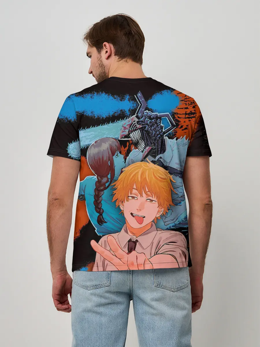 Мужская базовая футболка / Дэндзи и Макима