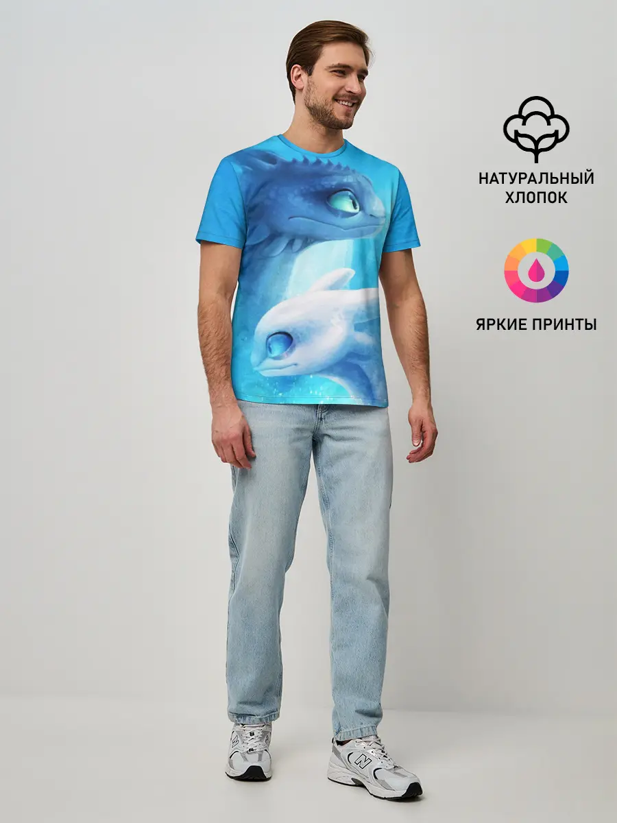 Мужская базовая футболка / как приручить дракона