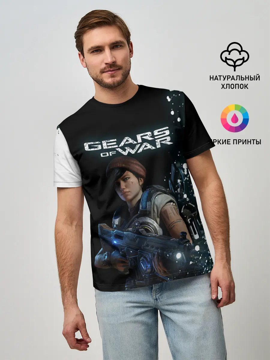 Мужская базовая футболка / GEARS OF WAR | ШЕСТЕРЕНКИ
