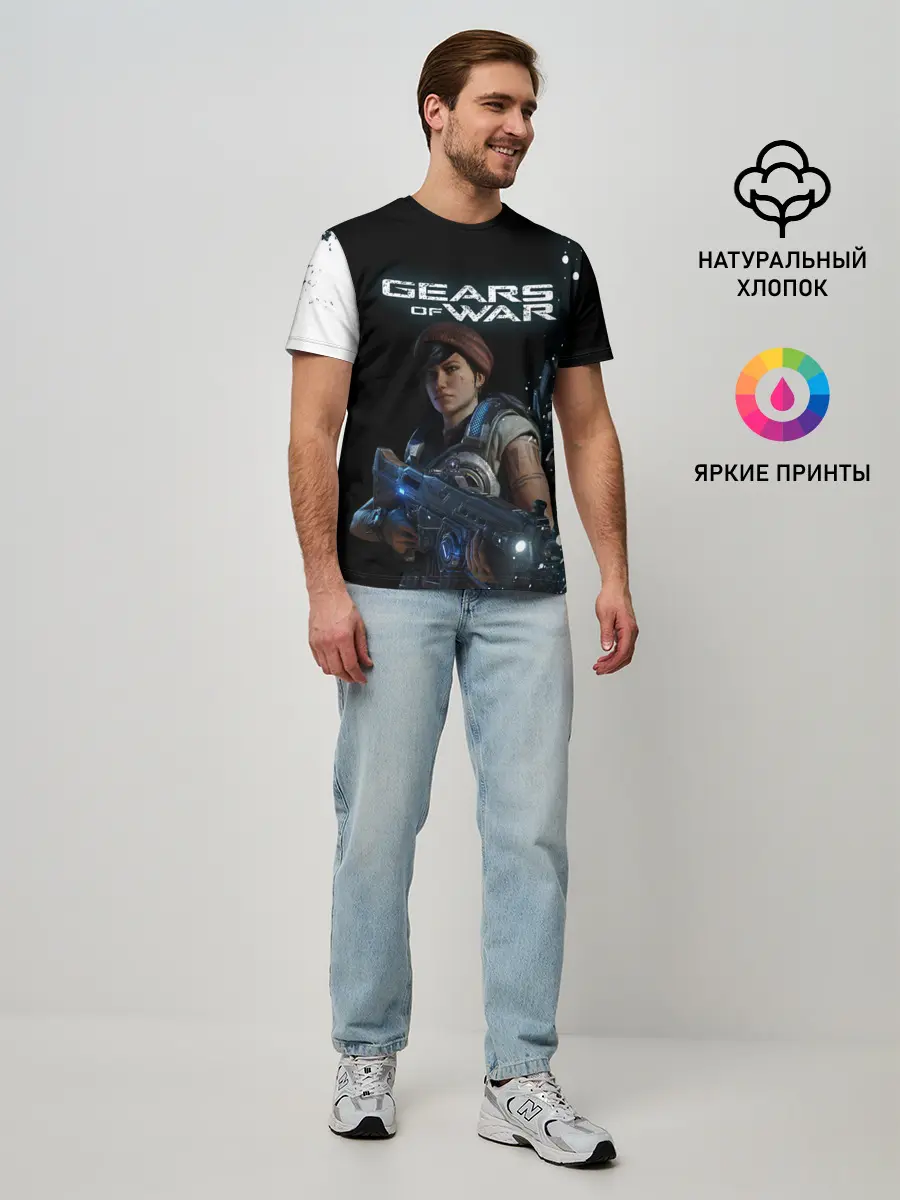 Мужская базовая футболка / GEARS OF WAR | ШЕСТЕРЕНКИ