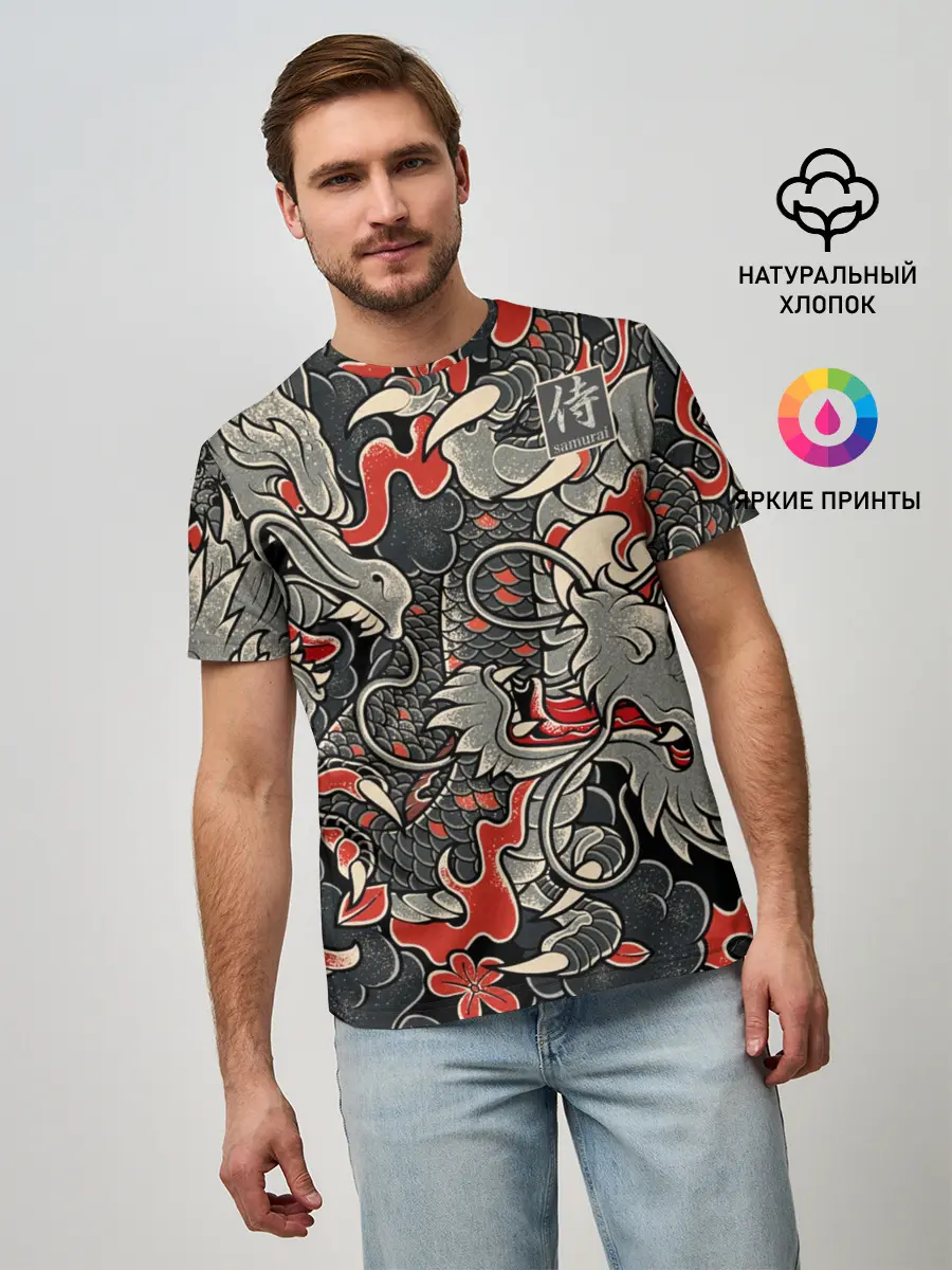 Мужская базовая футболка / Самурай
