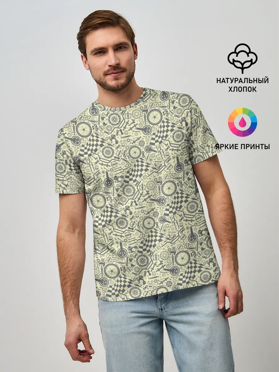 Мужская базовая футболка / Велосипедные части