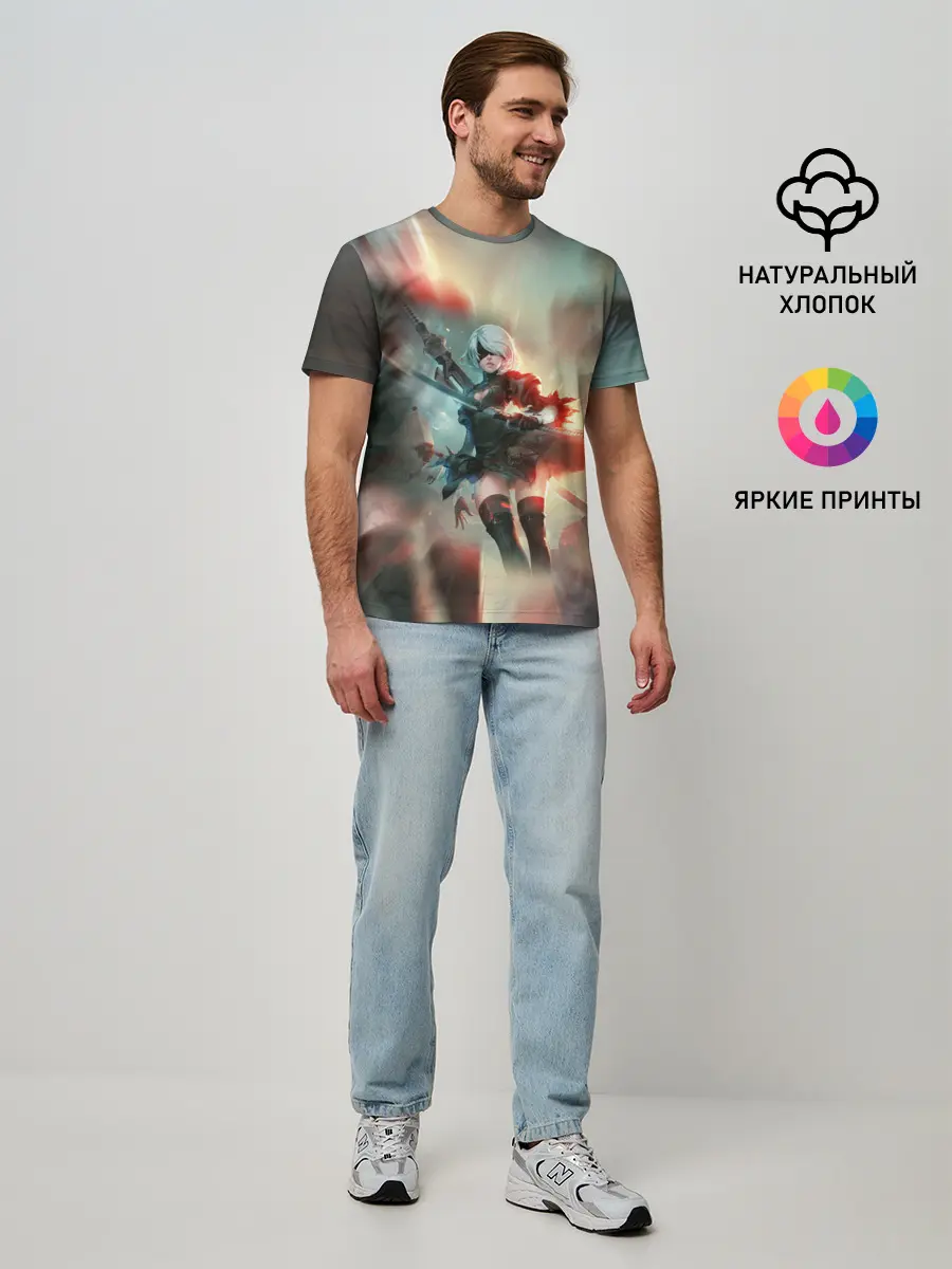 Мужская базовая футболка / 2B | Nier Automata