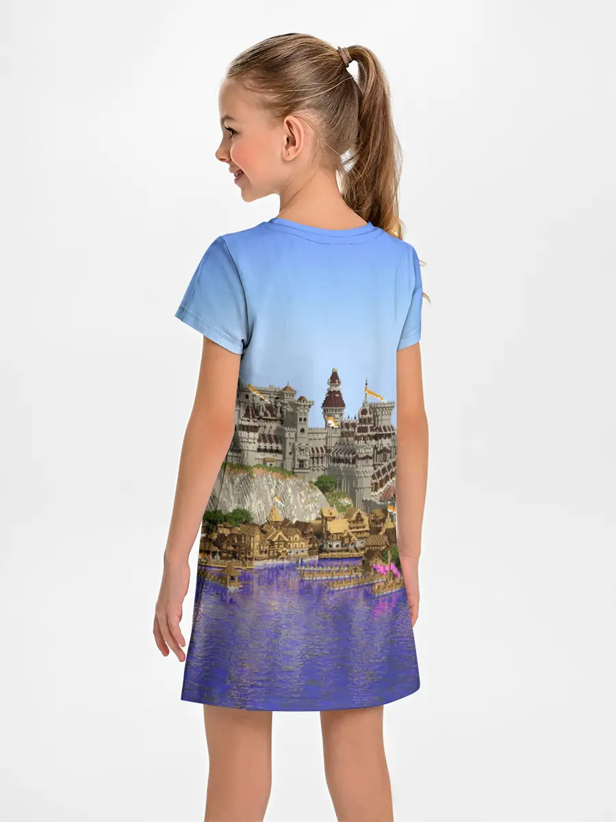 Детское платье / Корабль и замок в манкрафт.