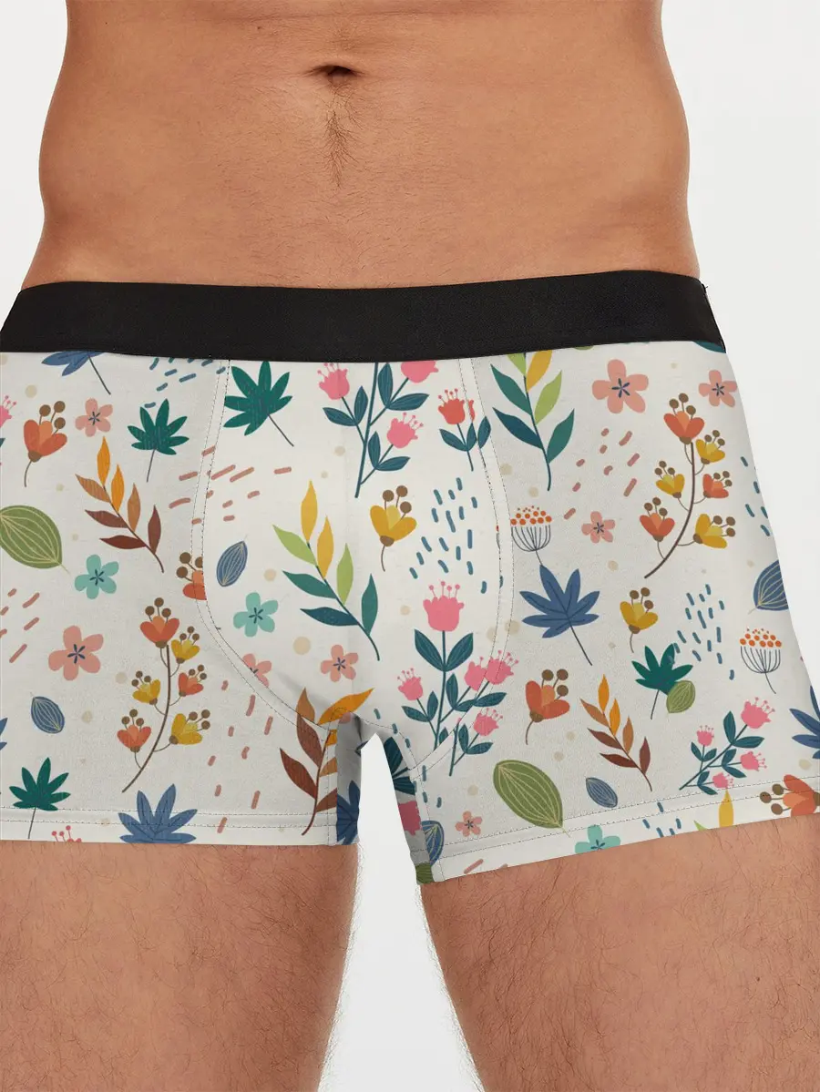 Мужские трусы боксеры / Цветочный орнамент