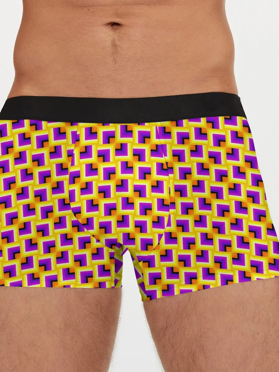 Мужские трусы боксеры / Фон с квадратами