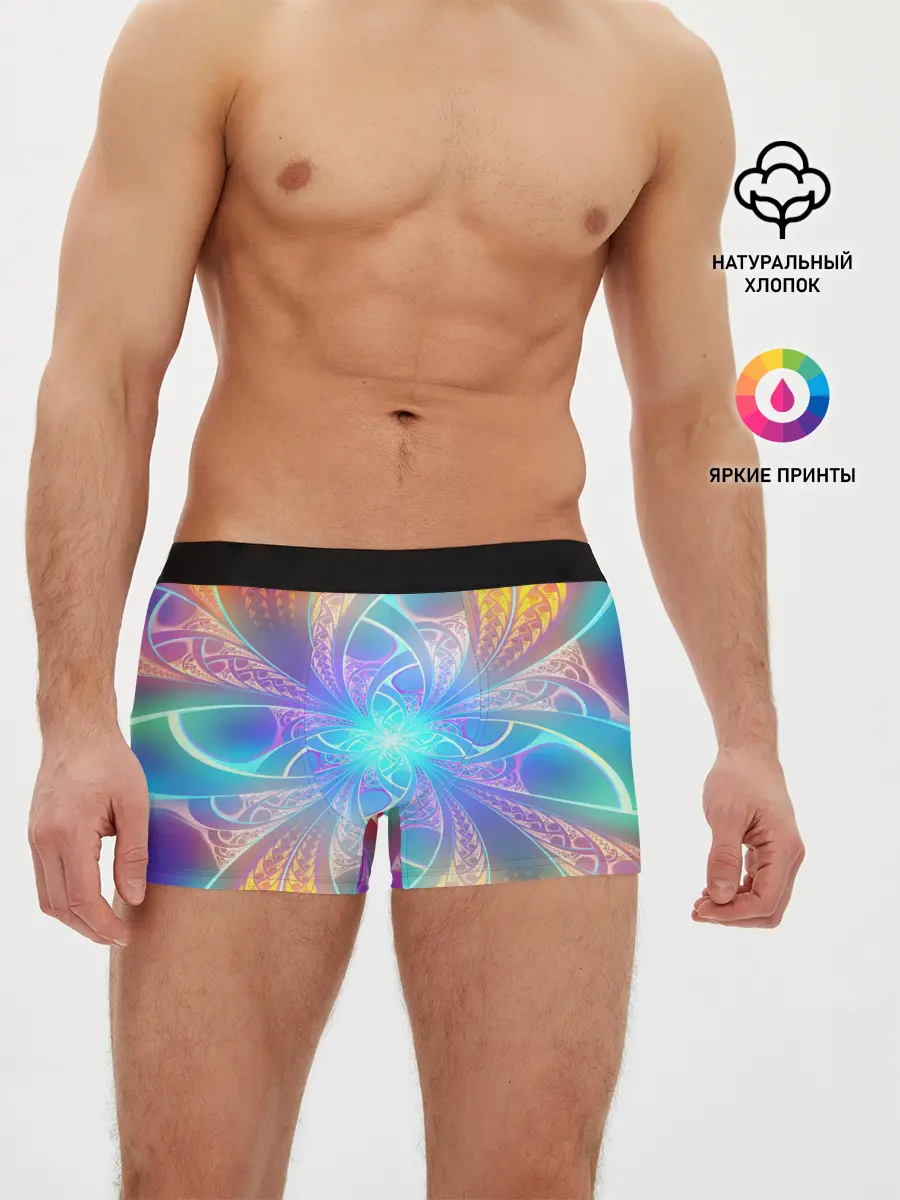 Мужские трусы боксеры / Узоры / Абстракция /Неон