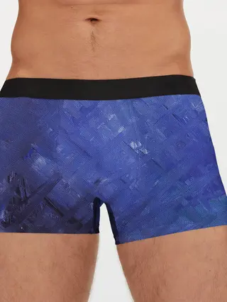 Мужские трусы боксеры / Синие акварельные мазки