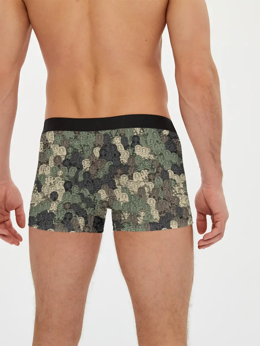 Мужские трусы боксеры / Камуфляж из матрёшек