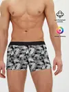 Мужские трусы боксеры / Черно-белый узор шишки