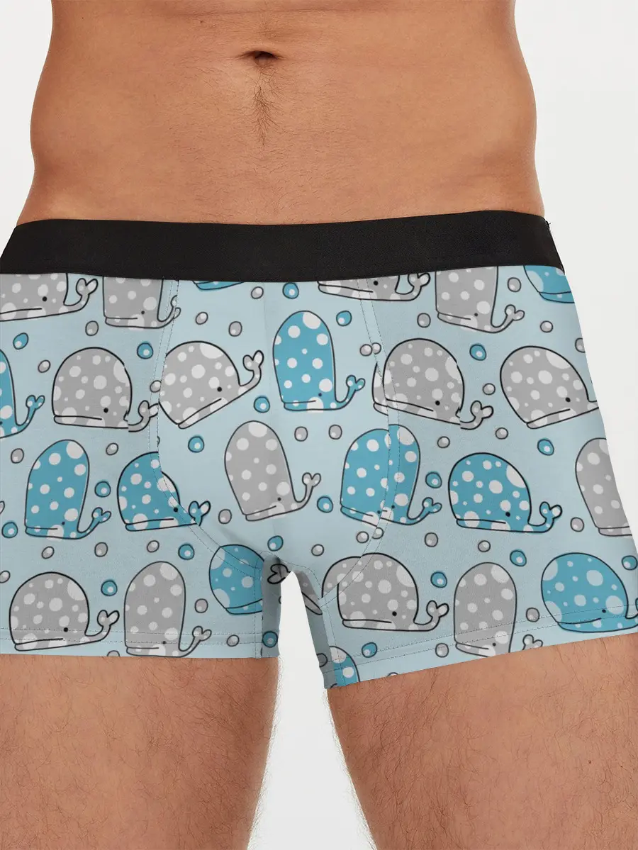 Мужские трусы боксеры / Киты паттерн