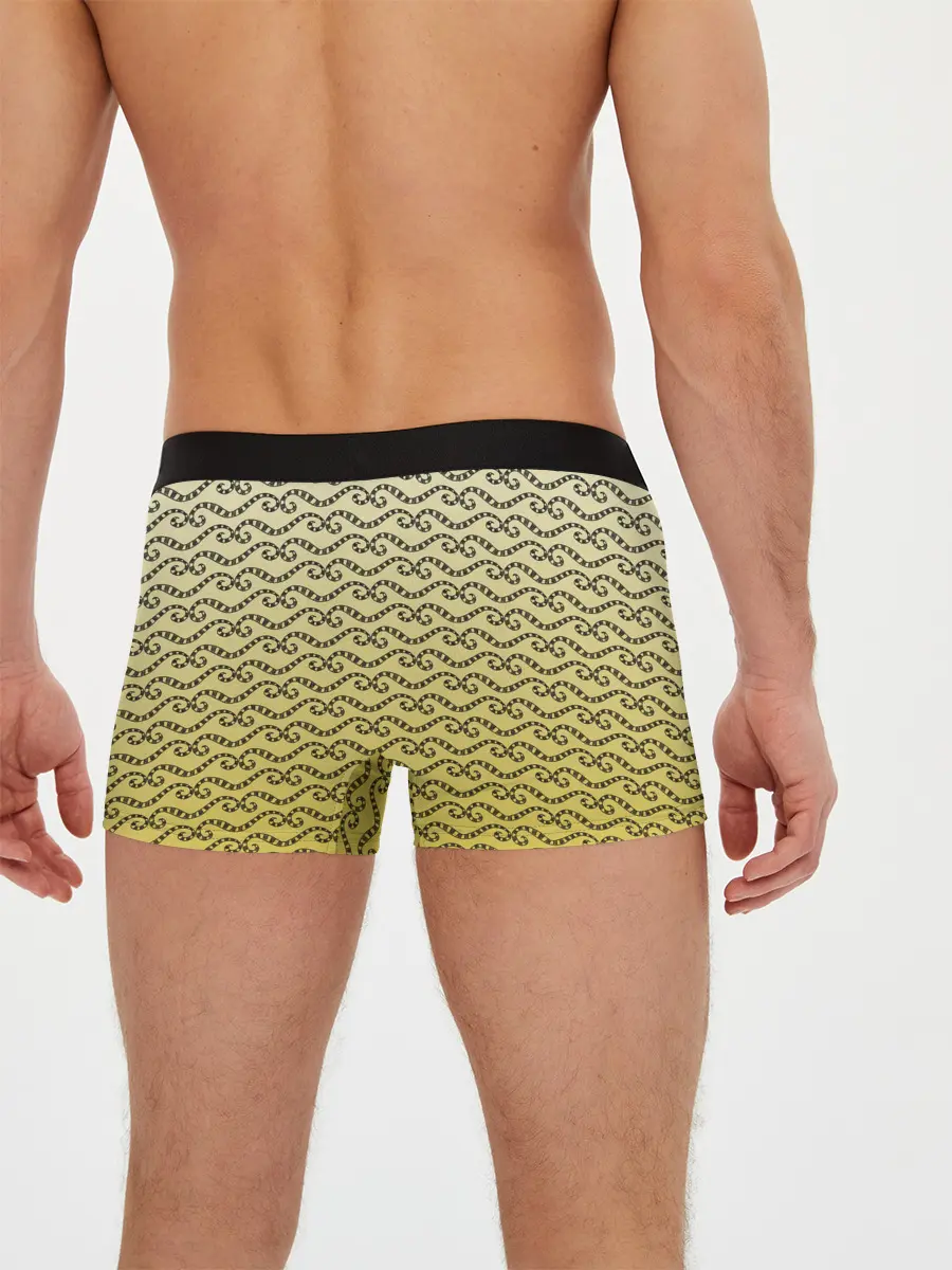 Мужские трусы боксеры / рисованный узор усы червячки