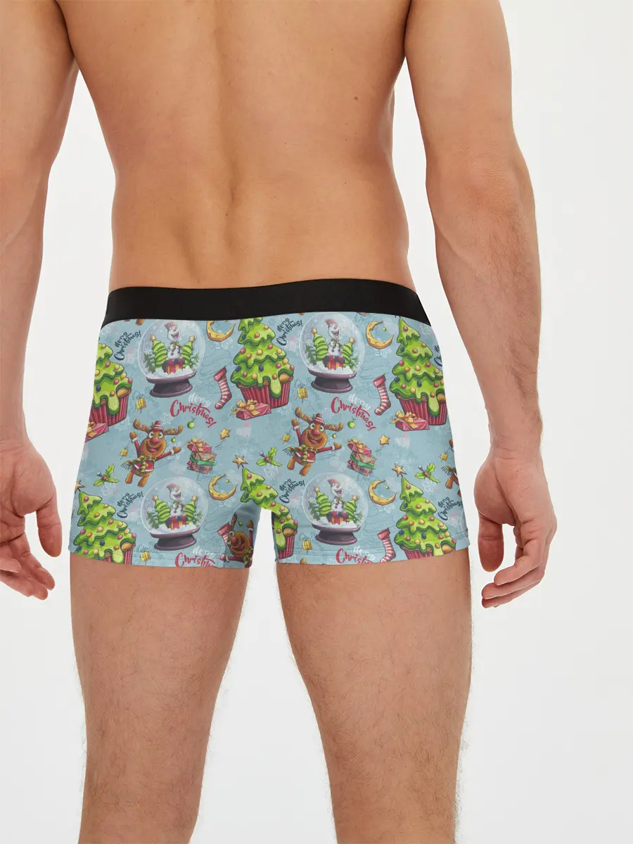 Мужские трусы боксеры / Merry Christmas Pattern