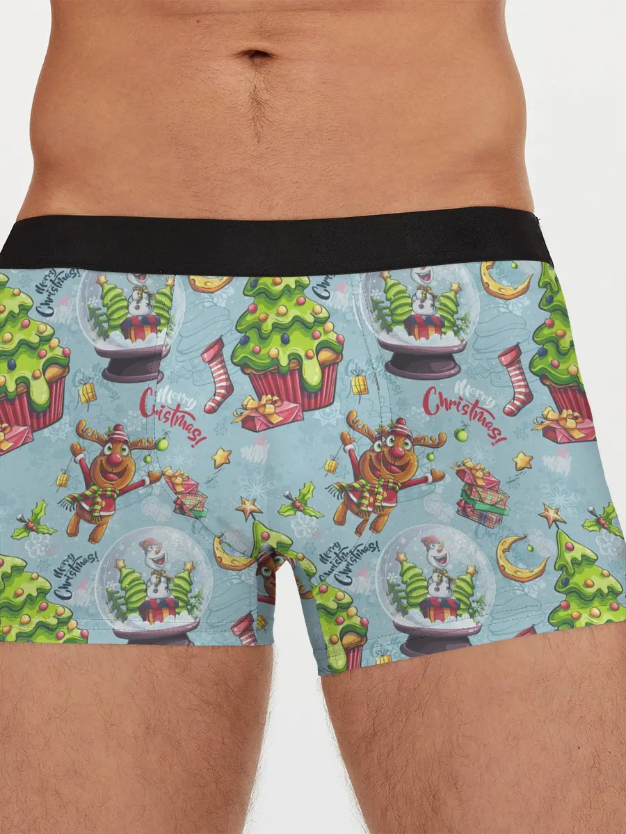 Мужские трусы боксеры / Merry Christmas Pattern