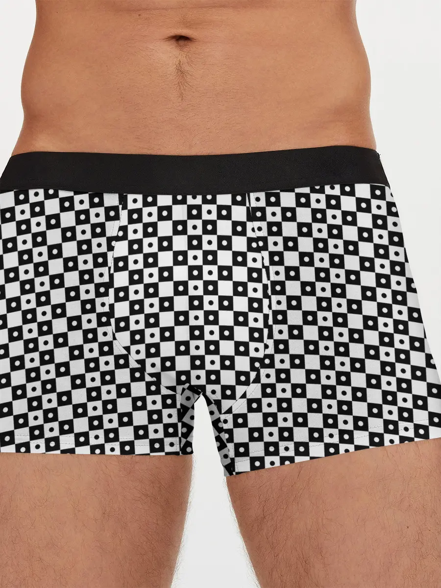 Мужские трусы боксеры / ШАХМАТНАЯ КЛЕТКА В ГОРОШЕК