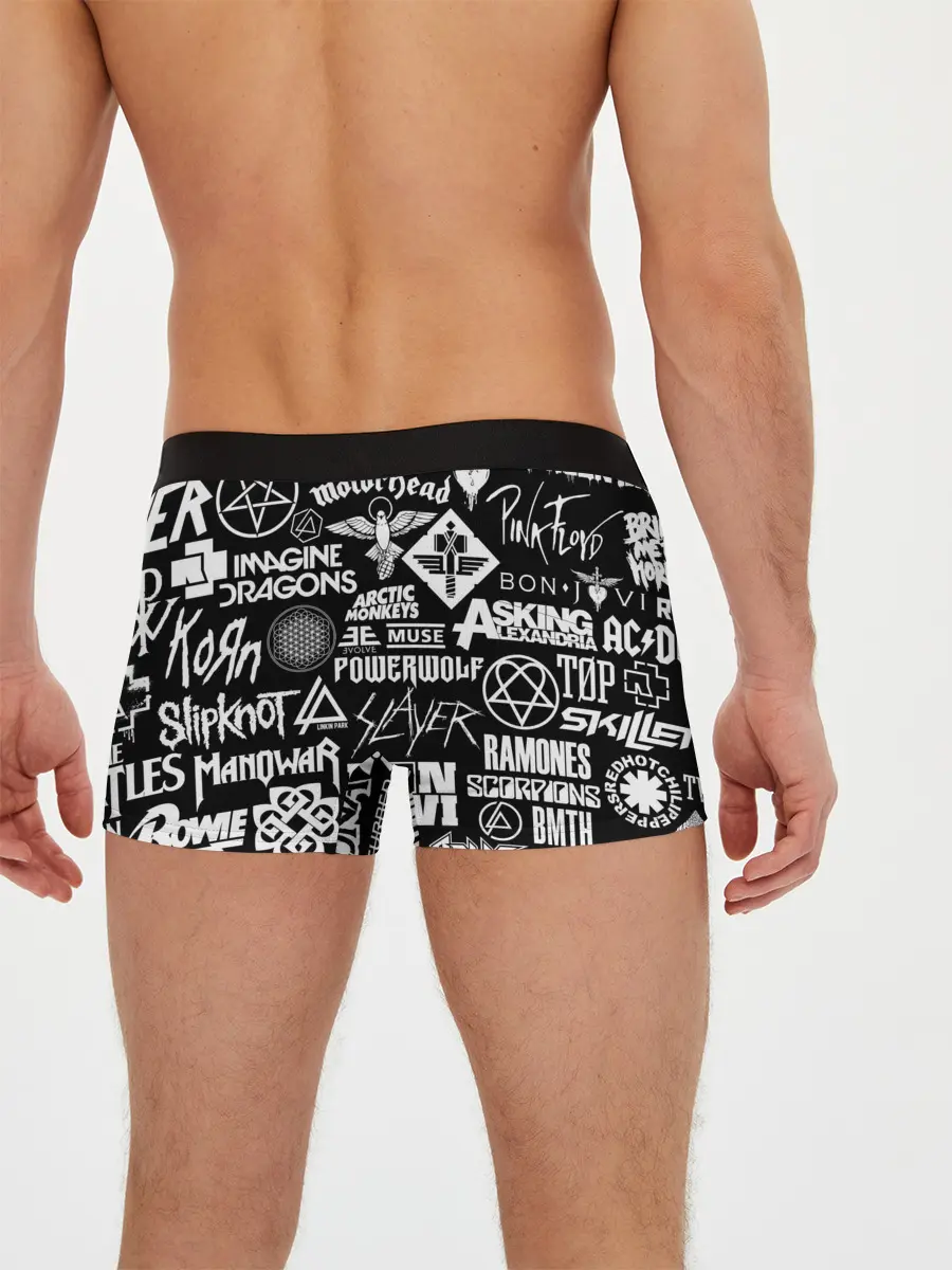 Мужские трусы боксеры / ЛОГОТИПЫ РОК ГРУПП