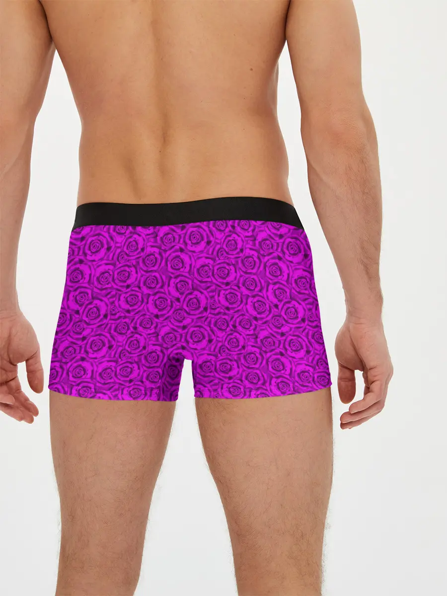 Мужские трусы боксеры / Яркий цветочный неоновый узор