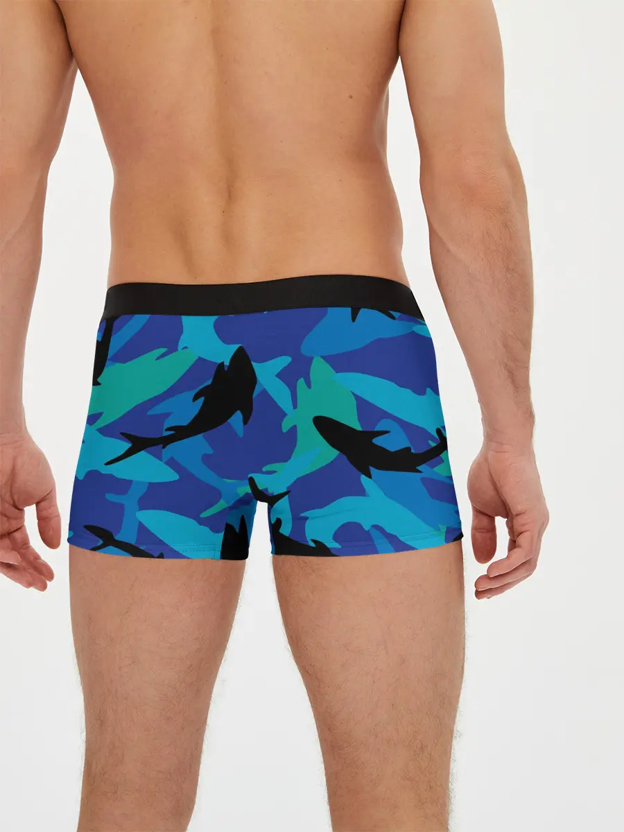 Мужские трусы боксеры / Акулы паттерн