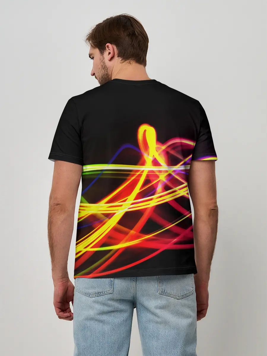 Мужская базовая футболка / АБСТРАКТНЫЕ ЛУЧИ