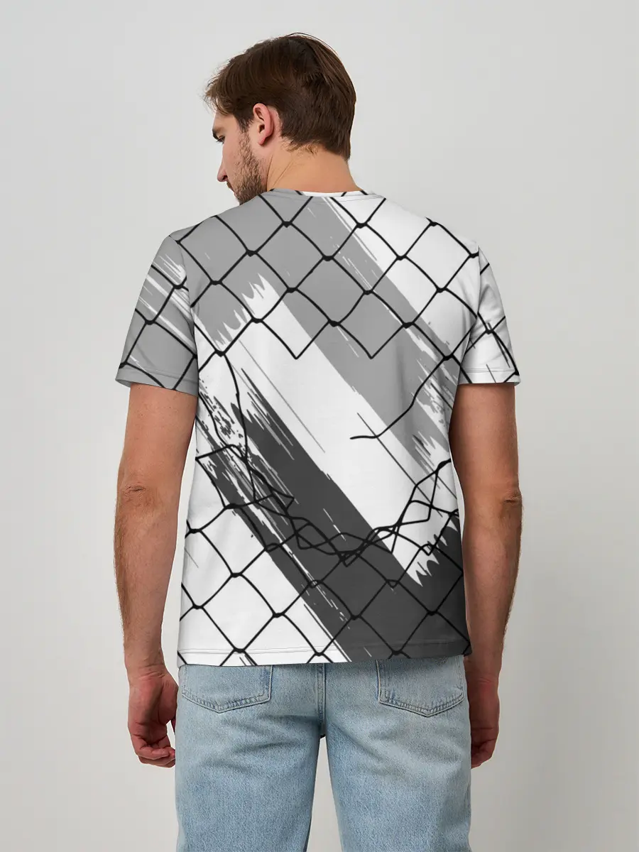 Мужская базовая футболка / Чёрный клевер бык за решеткой.