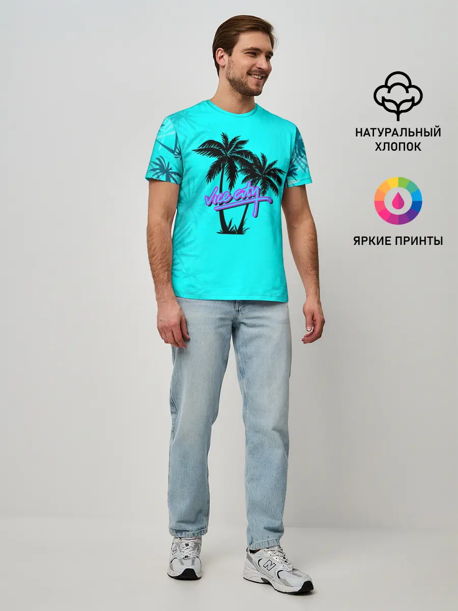 Мужская базовая футболка / GTA Vice City гавайка