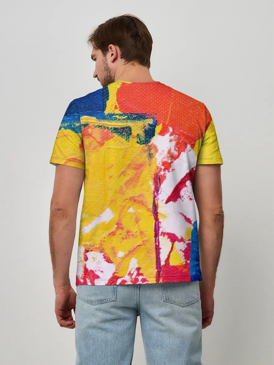 Мужская базовая футболка / Красочное счастье