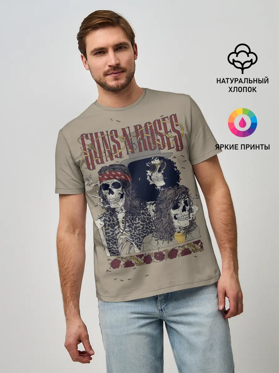 Мужская базовая футболка / GNR Skeletons