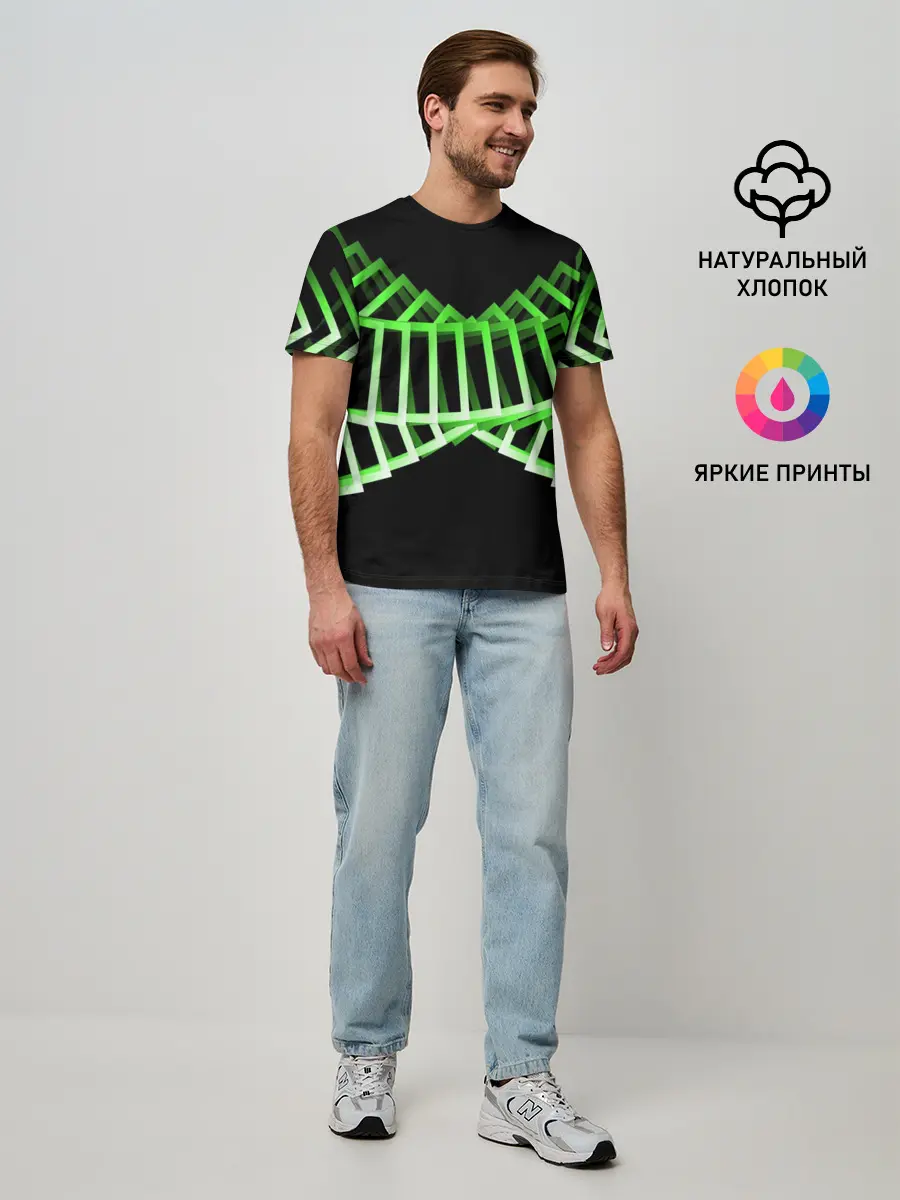 Мужская базовая футболка / Неоновые квадраты