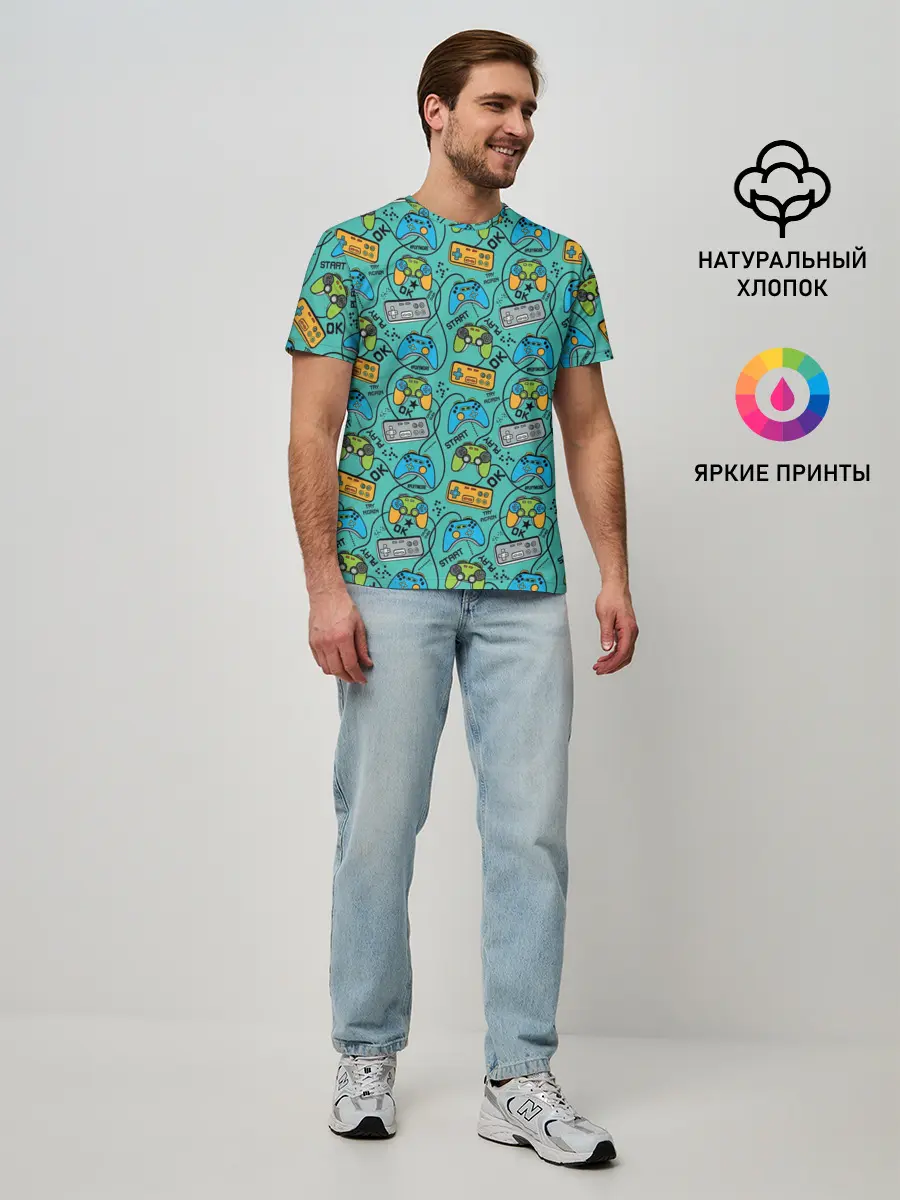 Мужская базовая футболка / Джойстики