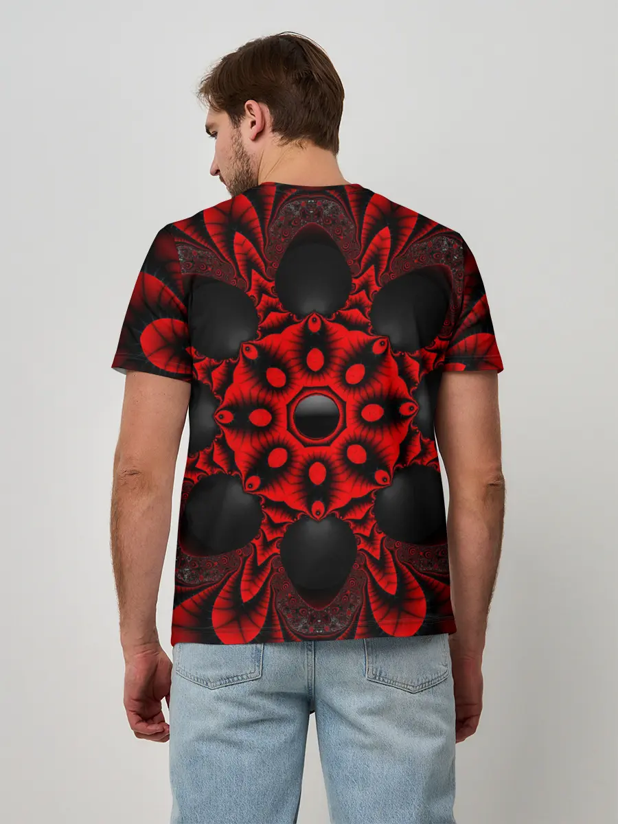 Мужская базовая футболка / Красный цветок