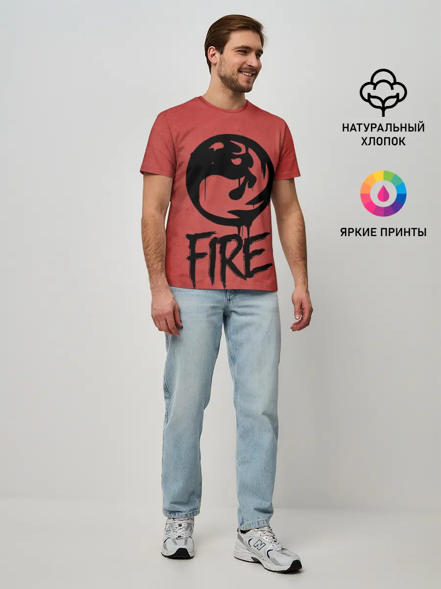 Мужская базовая футболка / Emblems Fire