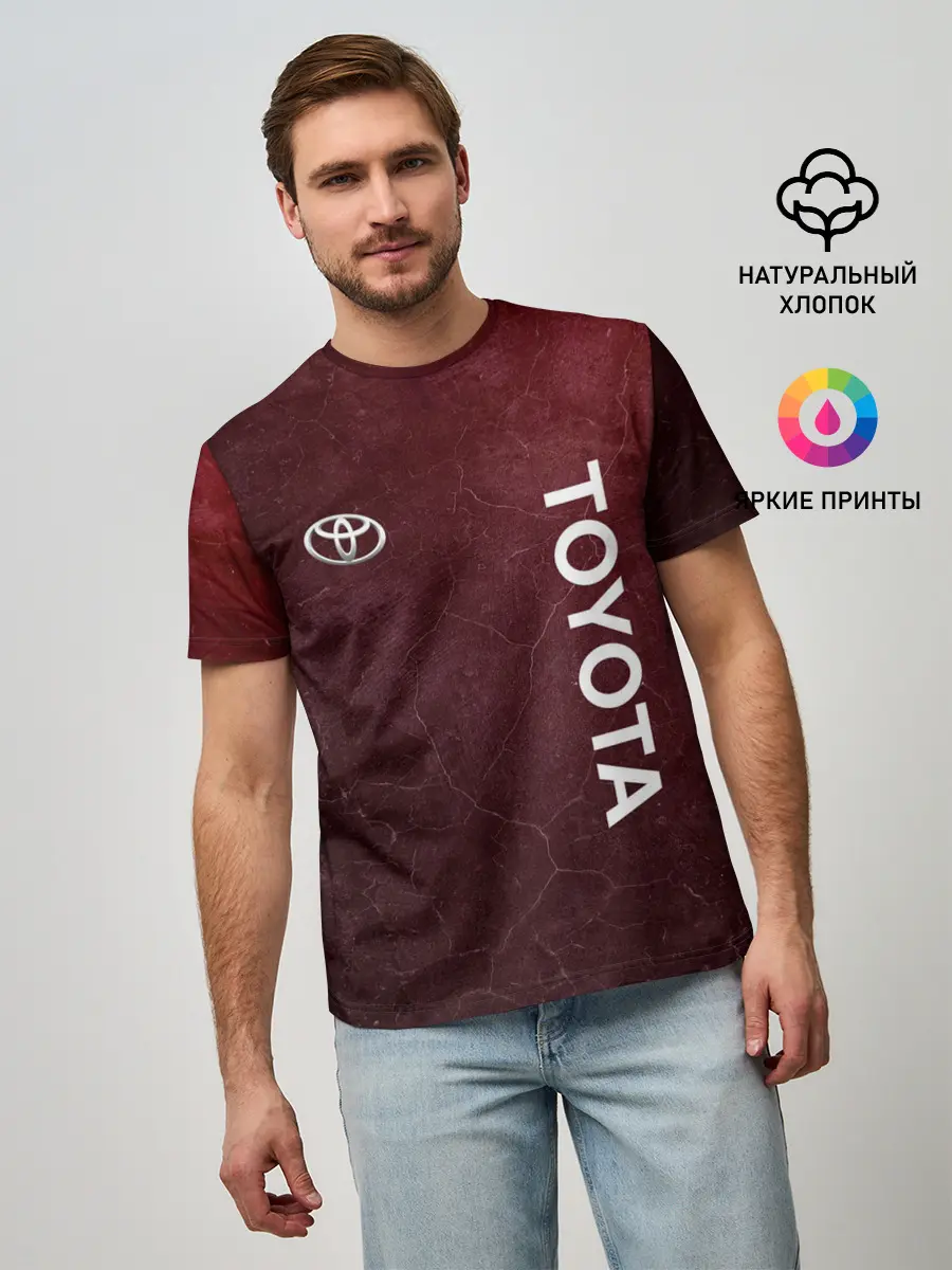 Мужская базовая футболка / TOYOTA | RED GRUNGE