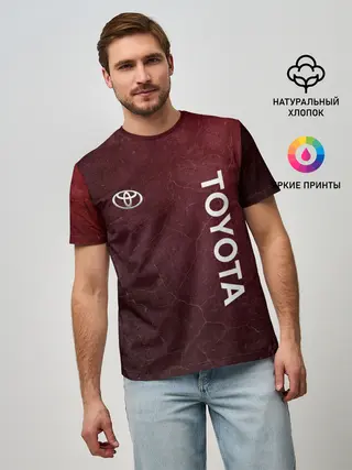Мужская базовая футболка / TOYOTA | RED GRUNGE