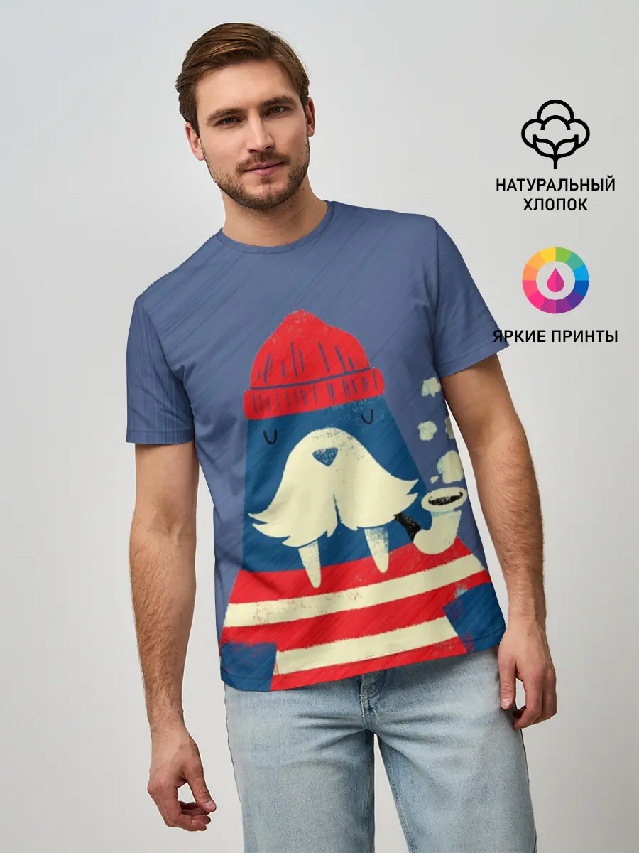 Мужская базовая футболка / Морж