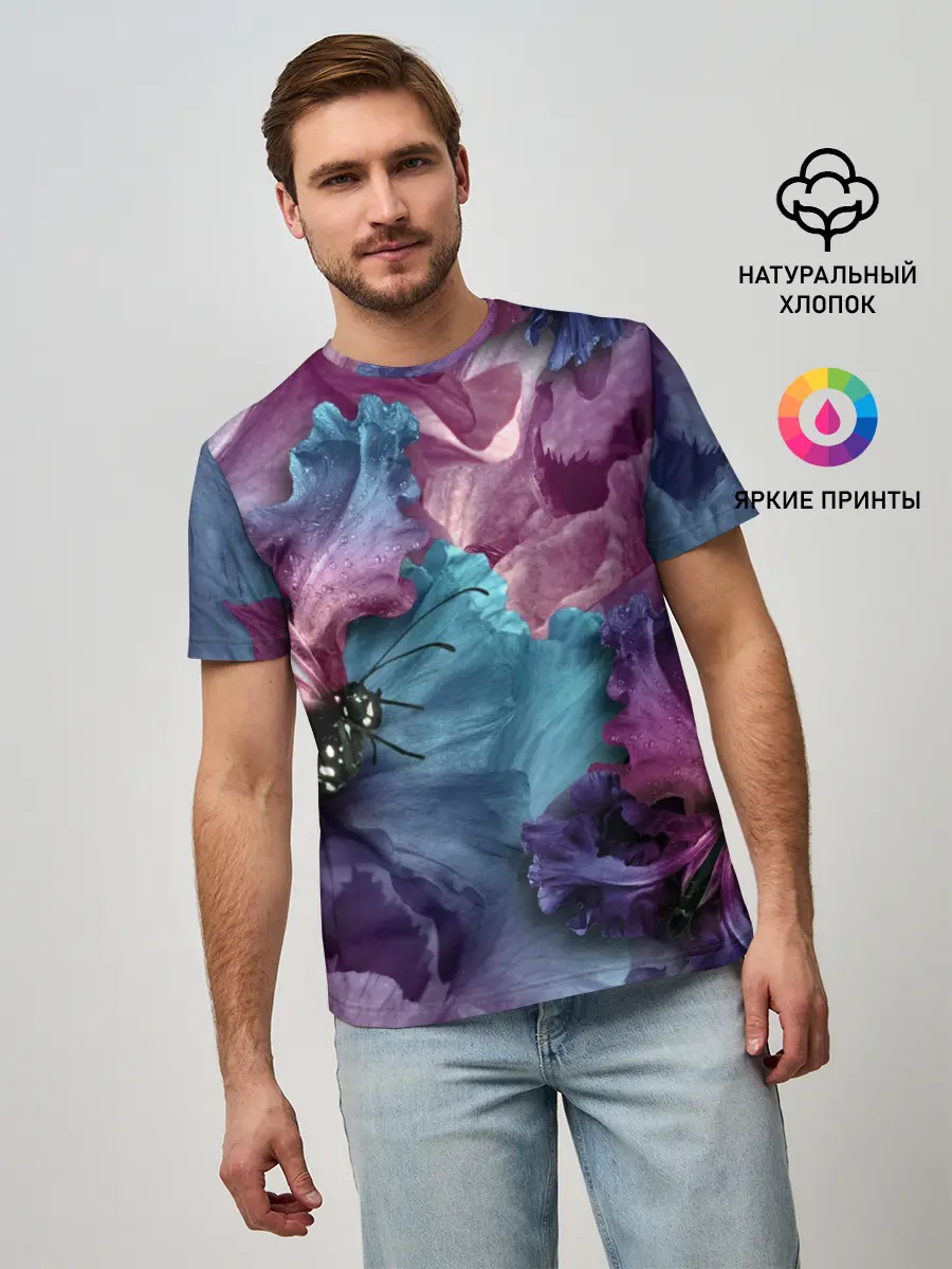 Мужская базовая футболка / Цветы