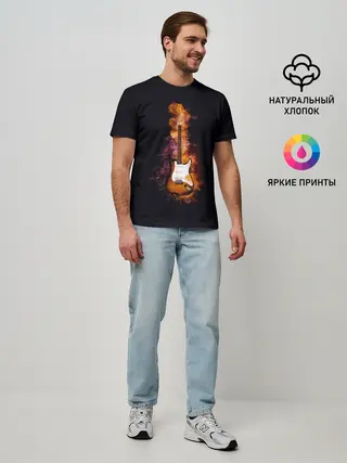 Мужская базовая футболка / Огонь музыка