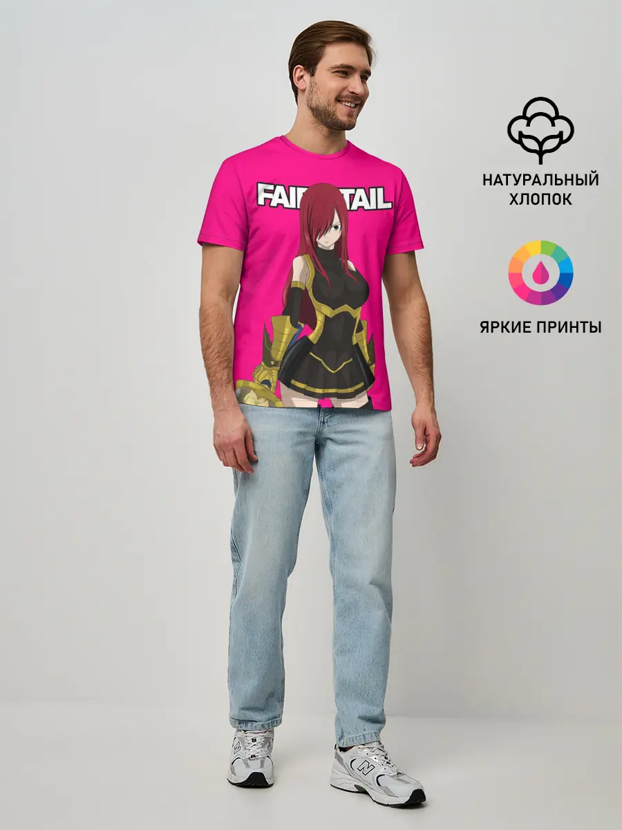 Мужская базовая футболка / Эльза на розовом фоне