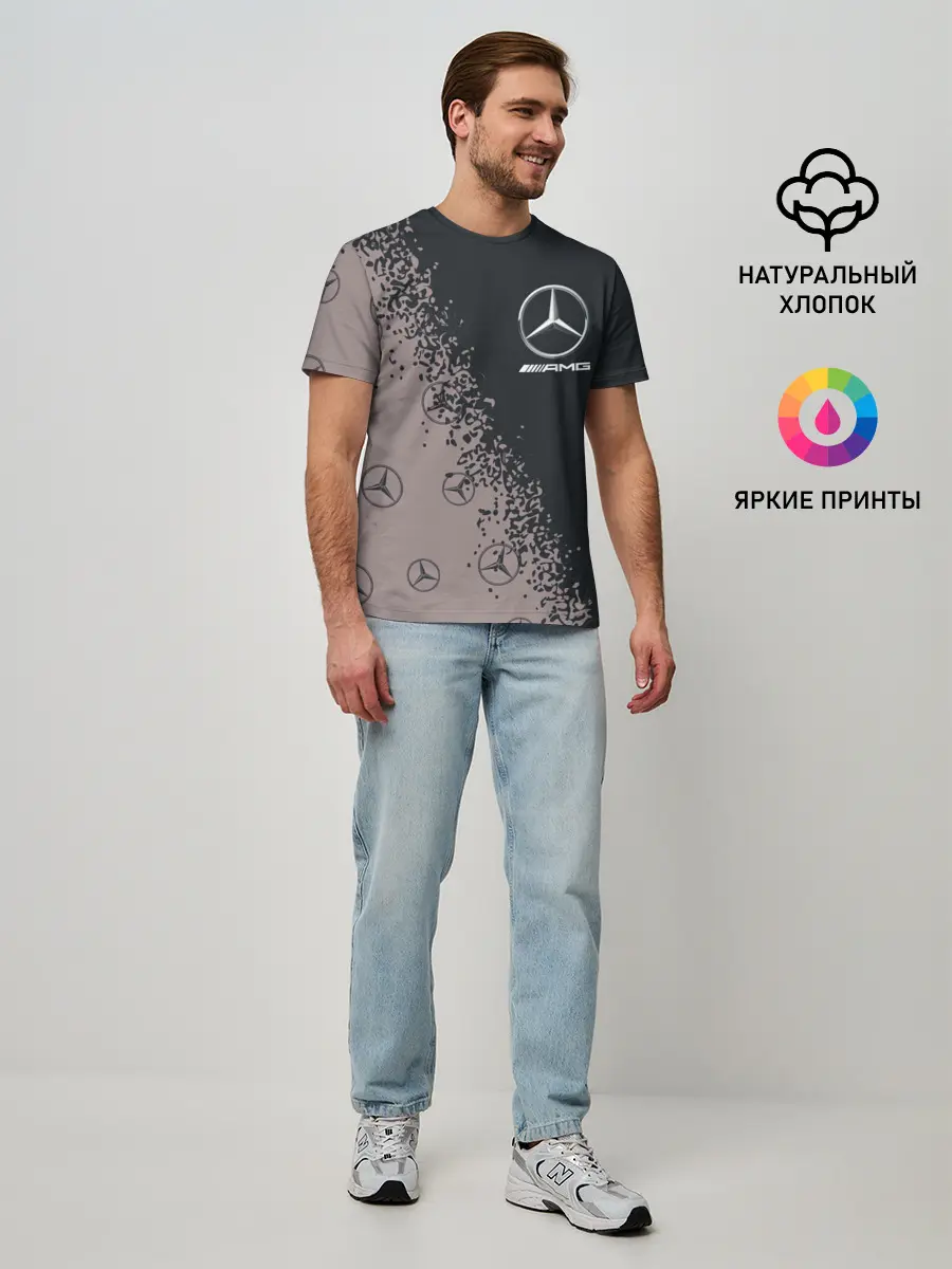 Мужская базовая футболка / MERCEDES / МЕРСЕДЕС