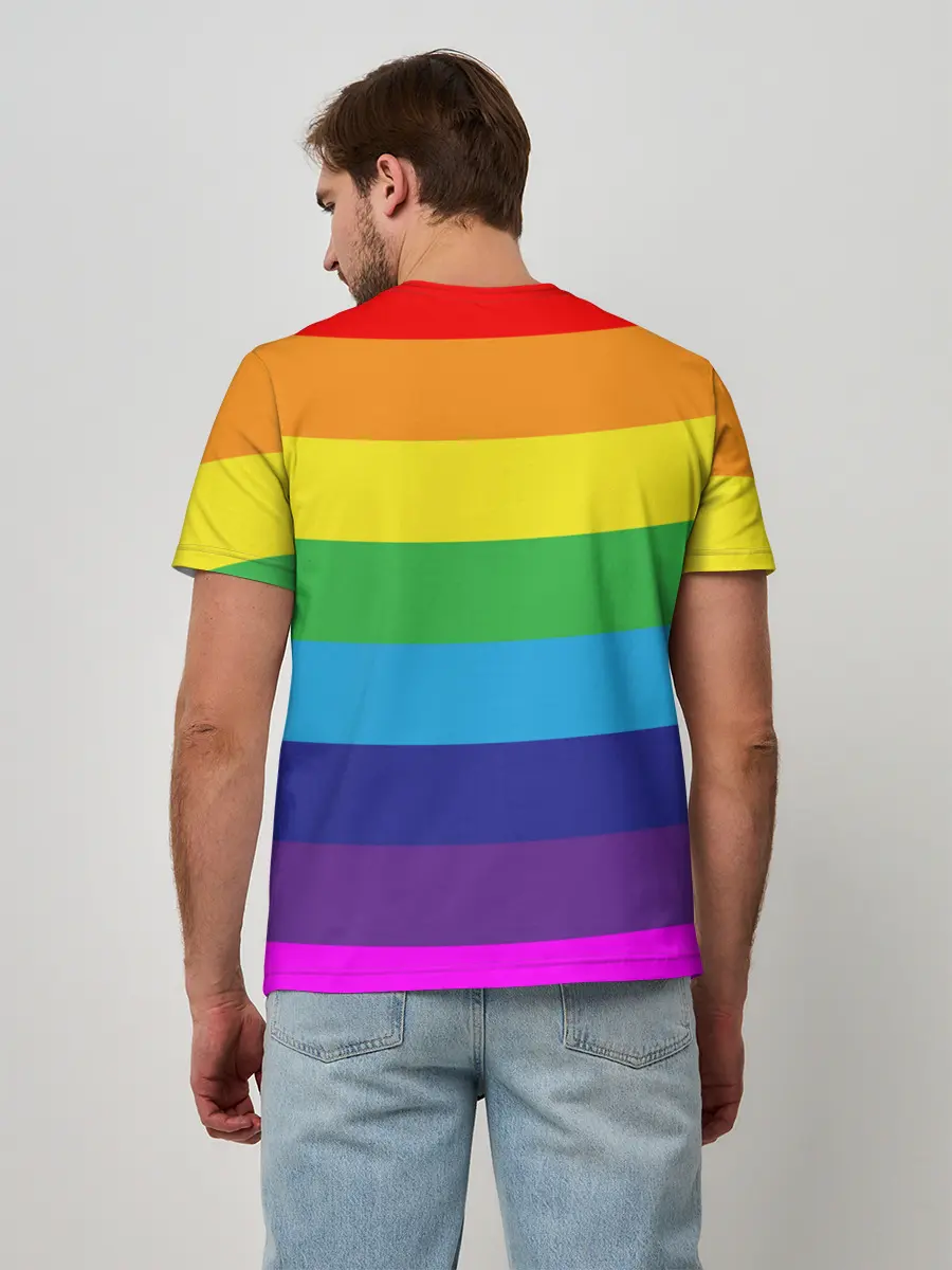 Мужская базовая футболка / ЦВЕТНЫЕ ЛИНИИ