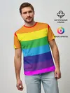 Мужская базовая футболка / ЦВЕТНЫЕ ЛИНИИ