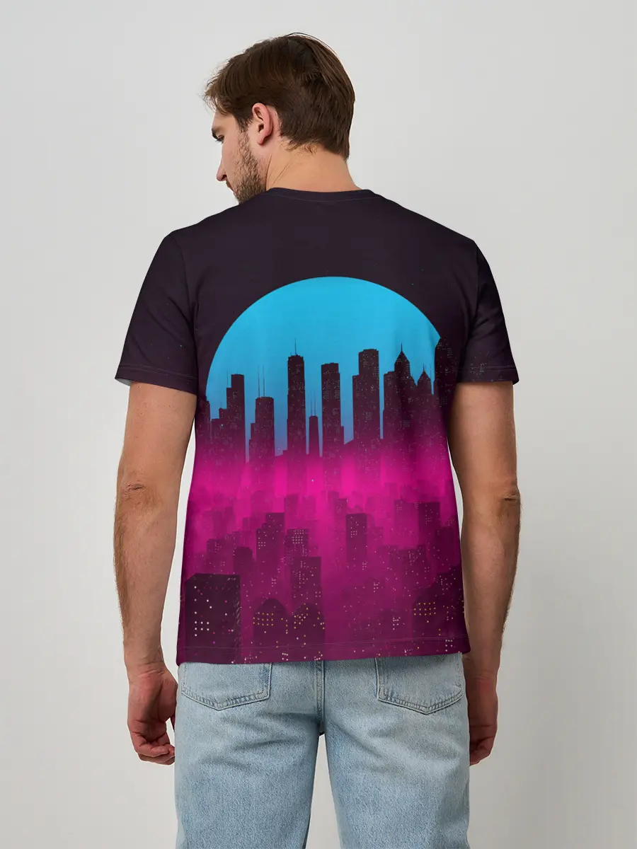 Мужская базовая футболка / НЕОНОВЫЙ ГОРОД