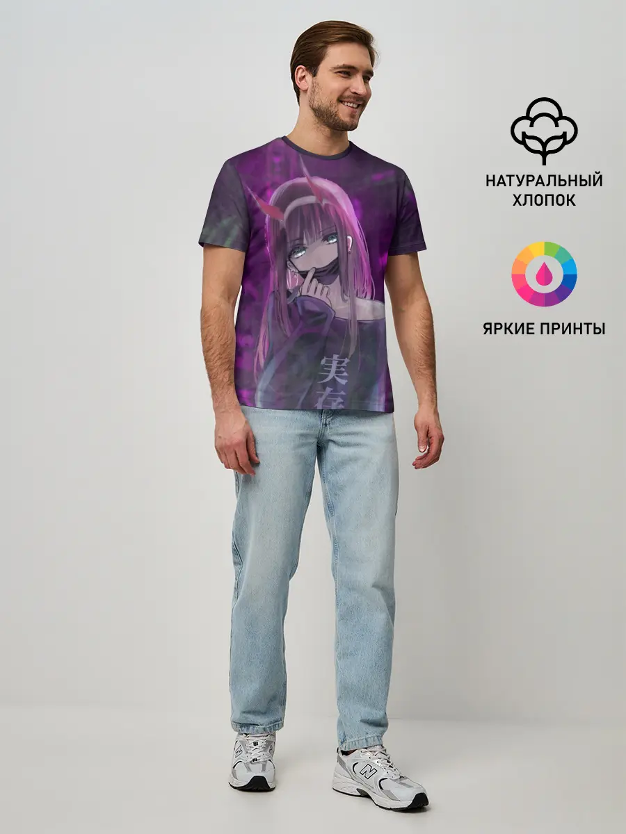 Мужская базовая футболка / Zero Two in mask